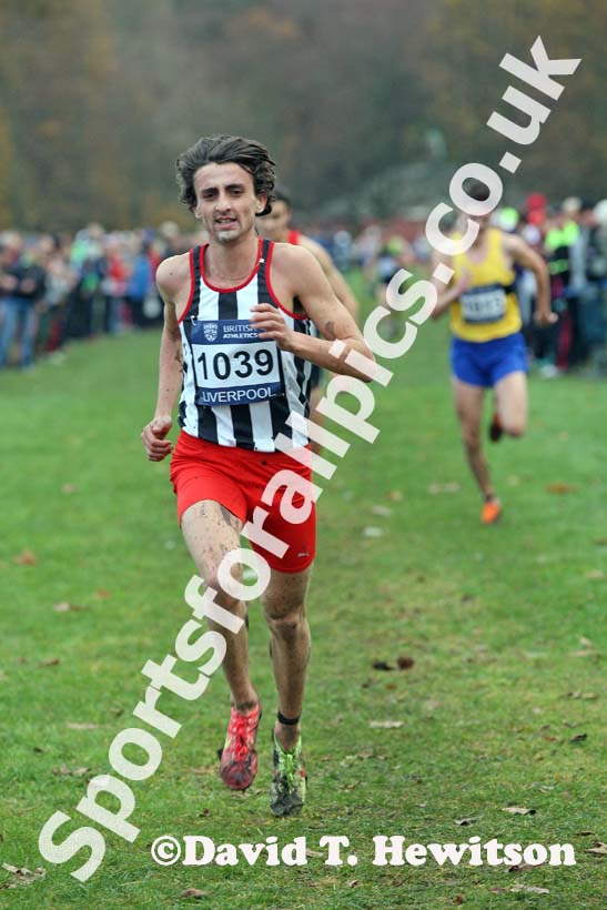 Richard Goodman finishing 4th in the senior mens Liverpool Cross Challenge. David T. Hewitson/Sports for All Pics